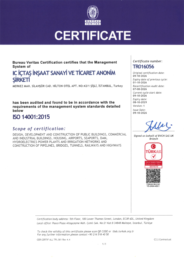 IC İnşaat | ISO 14001-2015