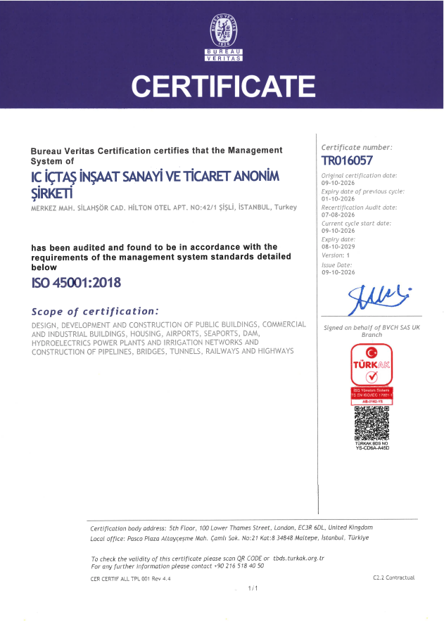 IC İnşaat | ISO 45001-2018